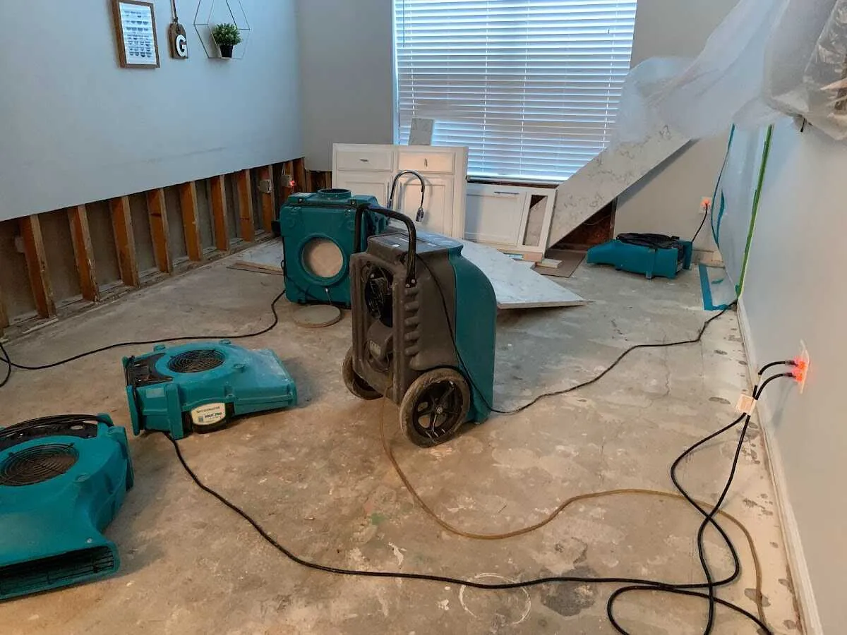 Dehumidifier in flood-cut room for Water Extraction & Removal in Blue Springs